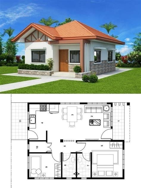 casas pequeñas bonitas|plano de una casa sencilla.